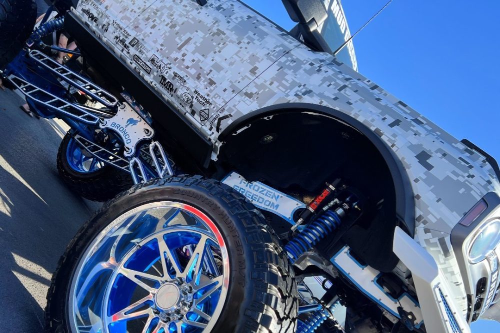 Super lifted pick-up trucks for show Super lifted pick-up trucks for show